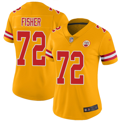 Women Kansas City Chiefs #72 Fisher Eric Limited Gold Inverted Legend Football Nike NFL Jersey